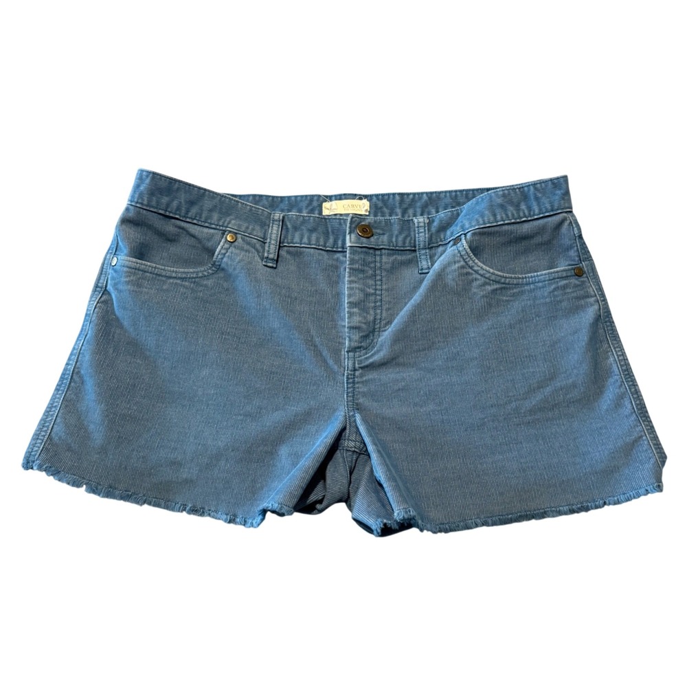 Carve Designs Corduroy Shorts Womens 10 Blue Excellent Frayed Hem Five Pocket